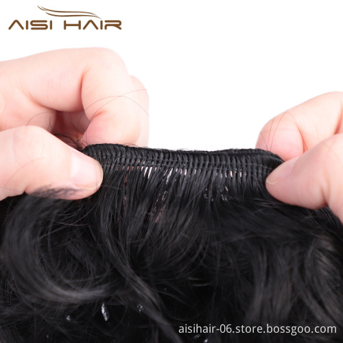 Aisi Hair Synthetic Chignon Donut Black Curly Bun Pad Chignon Elastic Rope Rubber Band Hairpiece Extension For Black White Women